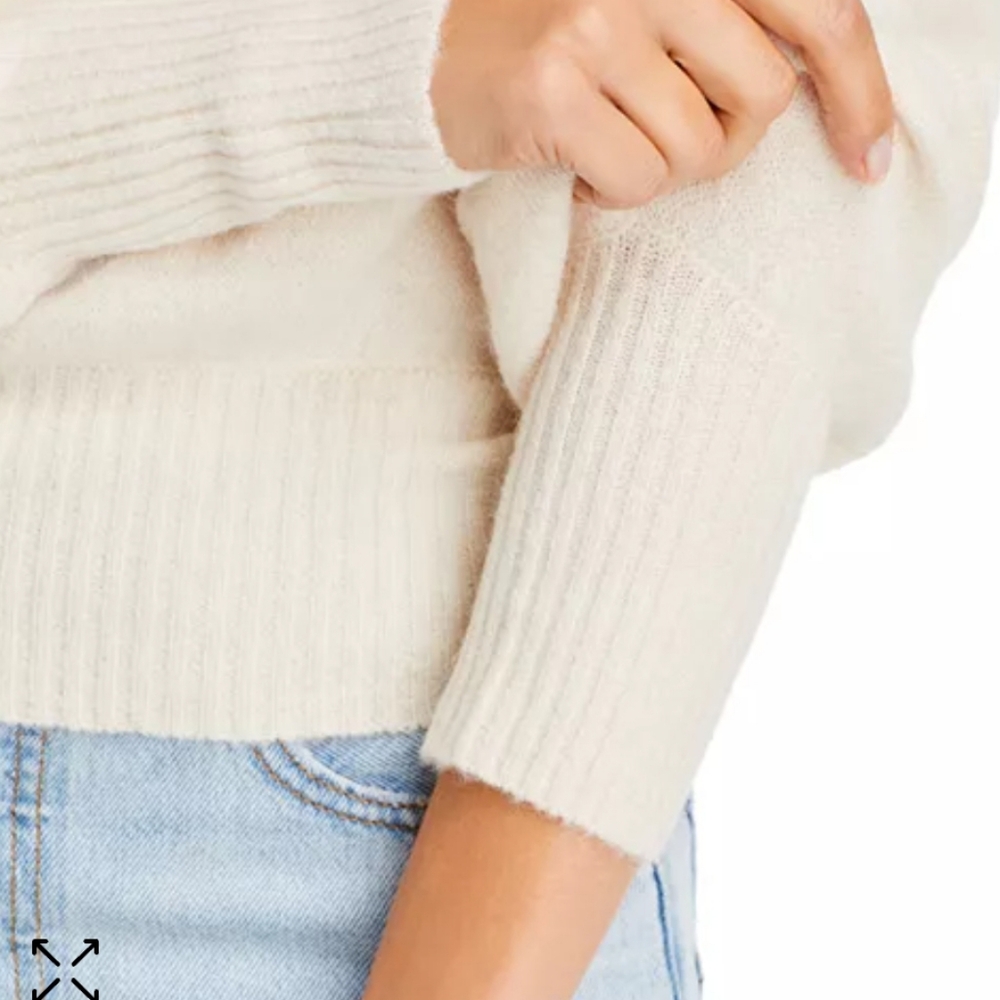French Connection Essentials Neya Printed Fair Isle Cropped Sweater Size XL - Picture 6 of 16
